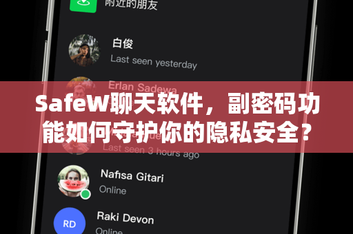 SafeW聊天软件，副密码功能如何守护你的隐私安全？多层级隐私保护的终极指南